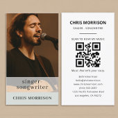 Sage Green QR Code Musician Business Card 名刺