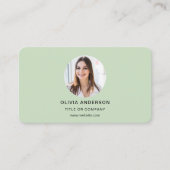 Sage Green QR Code Photo 名刺 (正面)