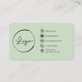 Sage Green QR Code Photo 名刺 (裏面)