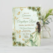 Sage green quinceanera invitation 招待状 (スタンド正面)