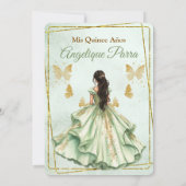 Sage green quinceanera invitation 招待状 (裏面)