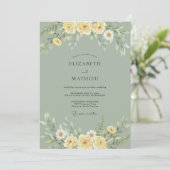Sage Green Radiant Meadow Wedding 招待状 (スタンド正面)