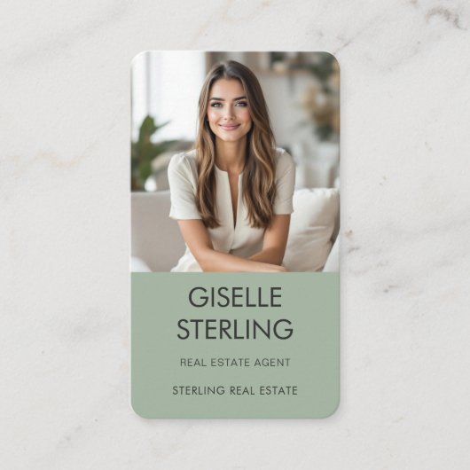 Sage Green Real Estate Agent Photo  名刺 (正面)