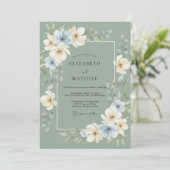 Sage Green Refined Botanical Wedding 招待状 (スタンド正面)