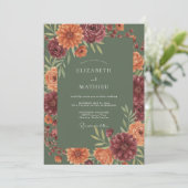 Sage Green Refined Fall Wedding 招待状 (スタンド正面)