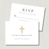 Sage Green Religious Cross Confirmation 出欠カード