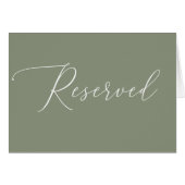Sage Green Reserved Wedding Sign | Elegant Script (正面横)