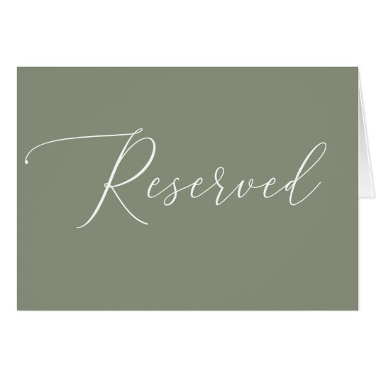 Sage Green Reserved Wedding Sign | Elegant Script (正面横)