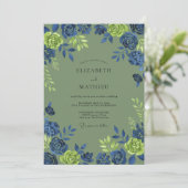 Sage Green Rich Botanical Wedding 招待状 (スタンド正面)