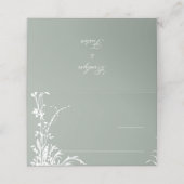 Sage Green Romantic Botanical Garden Wedding プレイスカード (外部開封)