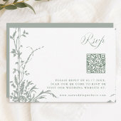 Sage Green Romantic Botanical Garden Wedding 出欠カード