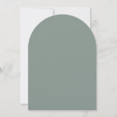 Sage Green Romantic Modern Arch Wedding Invitation 招待状 (裏面)