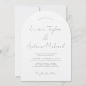 Sage Green Romantic Modern Arch Wedding Invitation 招待状 (正面)