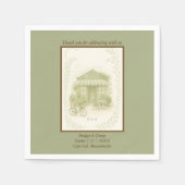 sage green romantic wedding outdoor café スタンダードカクテルナプキン (正面)