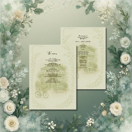 sage green romantic wedding outdoor café メニュー