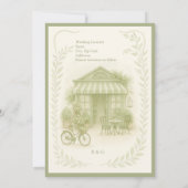 sage green romantic wedding outdoor save the date 招待状 (裏面)