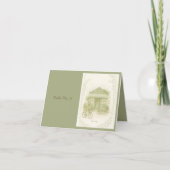 sage green romantic wedding outdoor table number サンキューカード (正面)