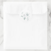 Sage Green Rose Line Art Monogram Wedding ラウンドシール (バッグ)