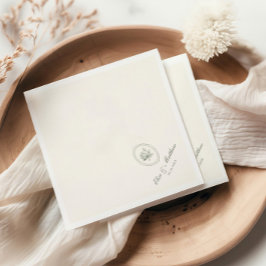 Sage Green Rose Wedding  スタンダードカクテルナプキン