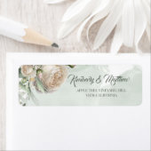 Sage Green Roses Greenery Wedding ラベル (インサイチュ)