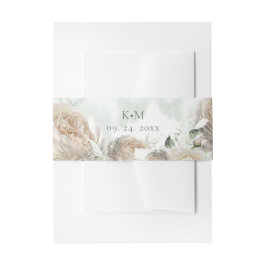 Sage Green Roses Greenery Wedding 招待状ベリーバンド