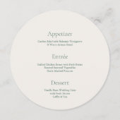 Sage Green Round Wedding Menu メニュー (裏面)