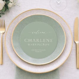 Sage Green Round Wedding Menu メニュー