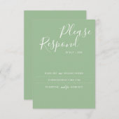 Sage Green RSVPカード結婚のWebサイト 出欠カード (正面/裏面)