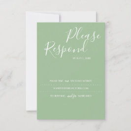 Sage Green RSVPカード結婚のWebサイト 出欠カード