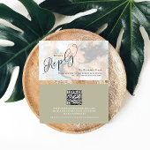 Sage Green RSVPフォトエレガントな結婚式 エンクロージャーカード