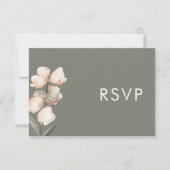Sage Green RSVPミニマルの応答結婚カード 出欠カード (正面)