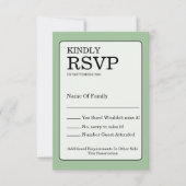 Sage Green RSVP Card (正面)