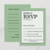 Sage Green RSVP Card (正面/裏面)