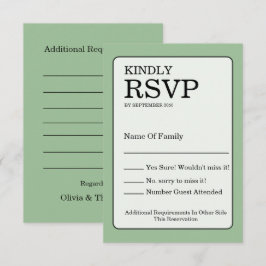 Sage Green RSVP Card