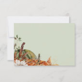 Sage green rust foliage boho floral wedding 出欠カード (裏面)
