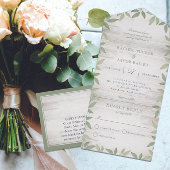 Sage Green Rustic Garden Greenery Wedding オールインワン招待状