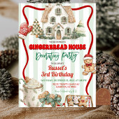 Sage Green Rustic Gingerbread Decorating Party 招待状
