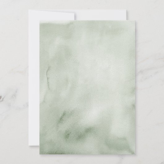 Sage Green Rustic Winter Deer Baby Shower 招待状 (裏面)