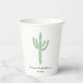 Sage Green Saguaro Cactus Bridal Shower 紙コップ (正面)