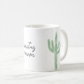 Sage Green Saguaro Cactus Mom Watercolor コーヒーマグカップ (正面右)