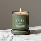 Sage Green Salt & Saga Custom Candle Label Sticker スクエアシール