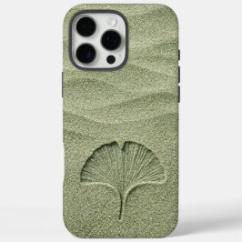 Sage Green Sand Ginkgo Leaf Zen iPhone 16 Pro Maxケース