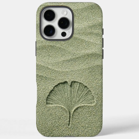 Sage Green Sand Ginkgo Leaf Zen Case-Mate iPhoneケース (裏面)