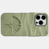 Sage Green Sand Ginkgo Leaf Zen Case-Mate iPhoneケース (裏面 (横))