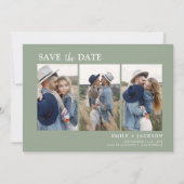 Sage Green Save the Date 4 Photo Simple セーブザデート (正面)