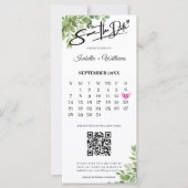 Sage Green Save The Date Photo Strip QR 結婚's (正面)
