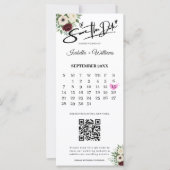Sage Green Save The Date Photo Strip QR 結婚's (正面)