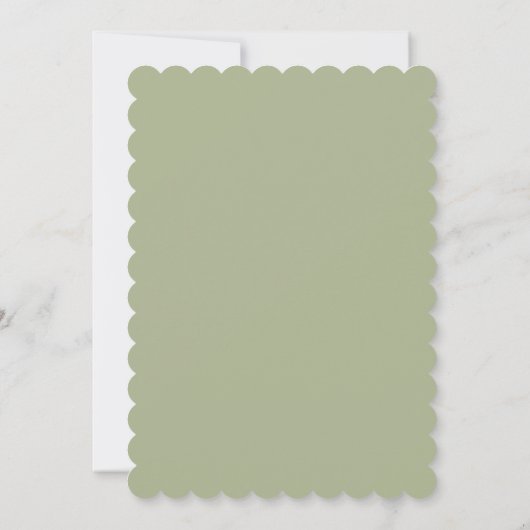 Sage Green Scalloped Wedding Invitation 招待状 (裏面)