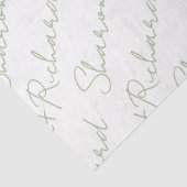 Sage Green Scriptの書道の結婚名前 薄葉紙 (詳細)