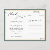 Sage Green Scriptエレガントのモダン結婚あり ポストカード (裏面)